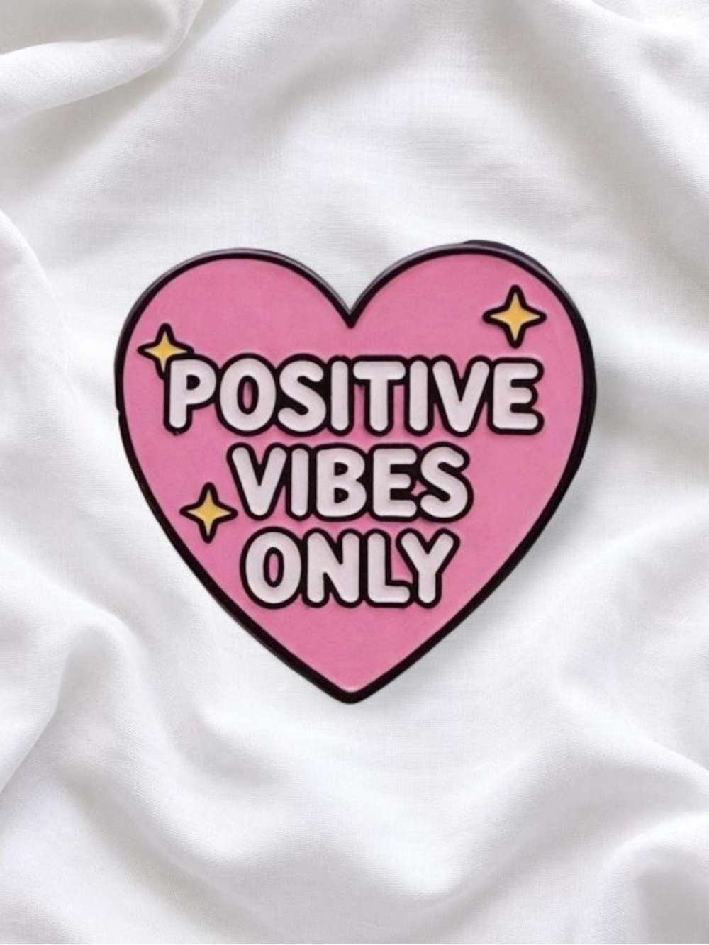 Pink Heart "Positive Vibes Only" Enamel Pin